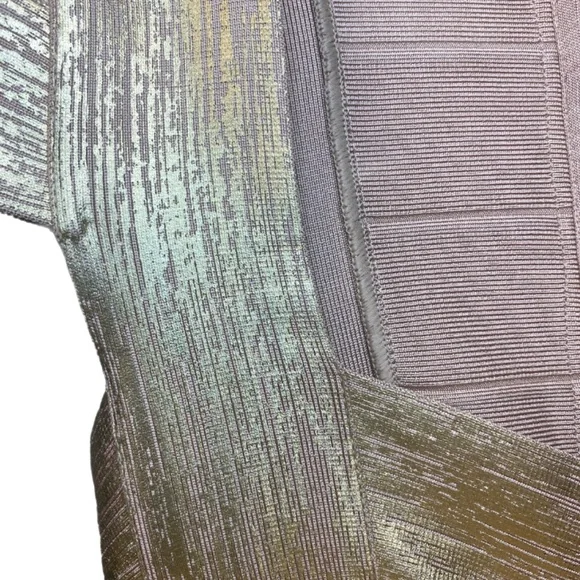 Gold Herve Léger Paris Icon Cross Bust Dress - Picture 2 of 4